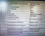 Dokument homologacja M1 dla Renault Clio, z danymi technicznymi i numerem świadectwa homologacji typu WE pojazdu.