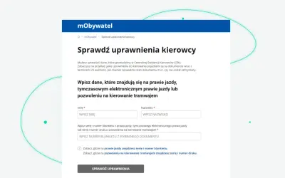 Sprawdź swoje prawo jazdy pod UV. Wpisz dane z dokumentu, aby zweryfikować uprawnienia kierowcy.