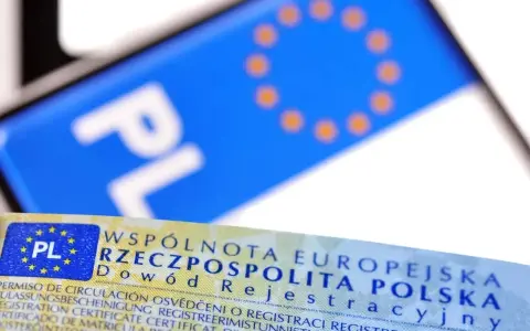 Dowód rejestracyjny z napisem "RZECZPOSPOLITA POLSKA" i symbolem UE. Cepik zatrzymany dowód rejestracyjny.