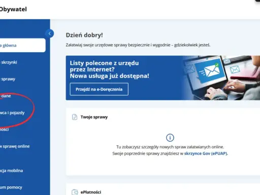 Menu mObywatel: Kierowca i pojazdy. Sprawdź swoje punkty karne online.