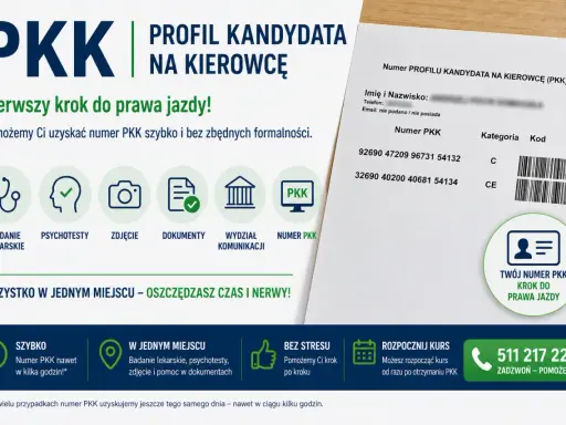Profil kandydata na kierowcę (PKK) to pierwszy krok do prawa jazdy. Pomożemy Ci uzyskać numer PKK szybko i bez formalności.