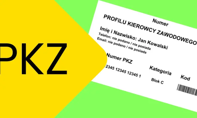 Profil kierowcy zawodowego z numerem PKZ Jana Kowalskiego. Numer PKZ: 2345 12345 12345 1.