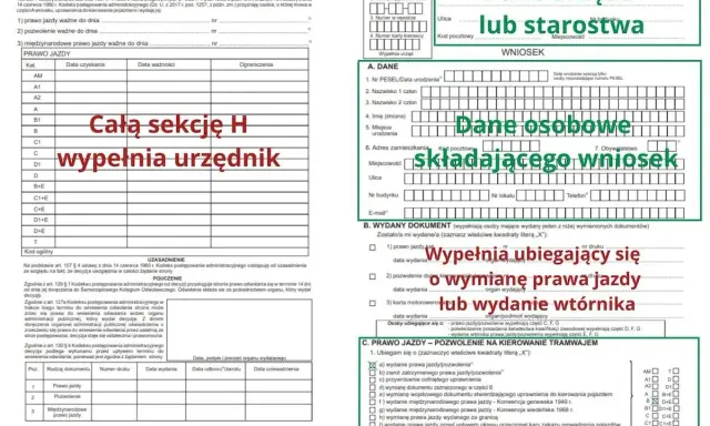 Zgubiłem numer PKK, potrzebuję wyrobić wtórnik prawa jazdy. Wniosek o wydanie dokumentu wypełnia się samemu.