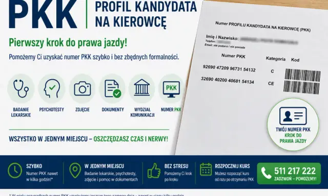 Profil kandydata na kierowcę (PKK) to pierwszy krok do prawa jazdy. Pomożemy Ci uzyskać numer PKK szybko i bez formalności.