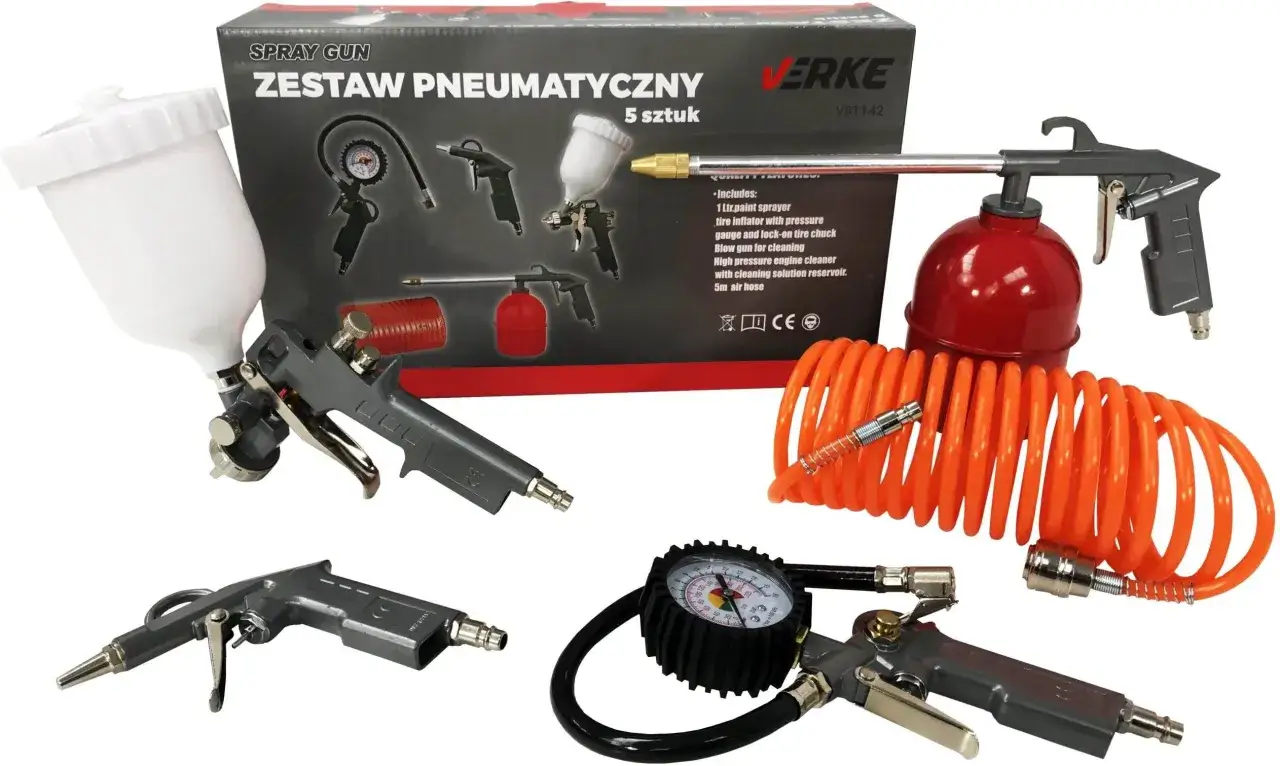 pistolet lakierniczy i kompresor do lakierowania samochodu
