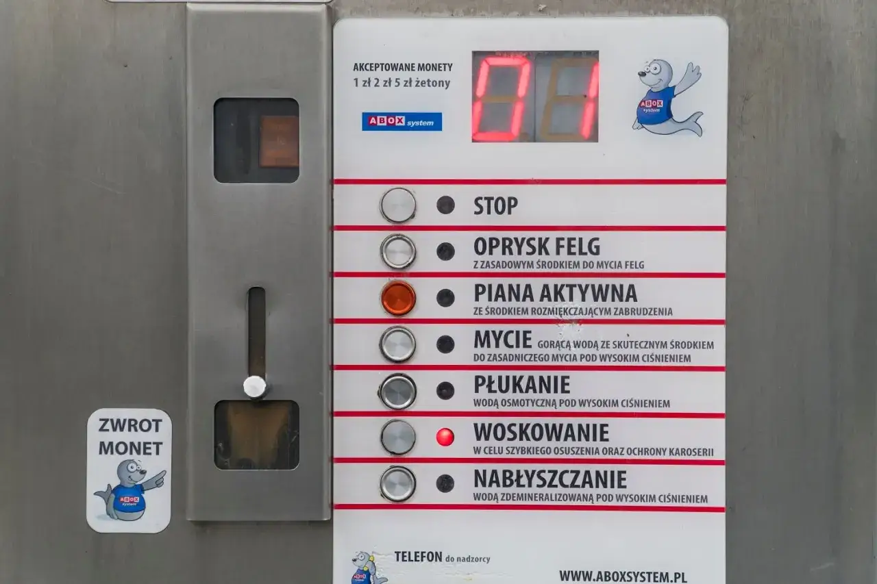 kolejność programów myjni samoobsługowej
